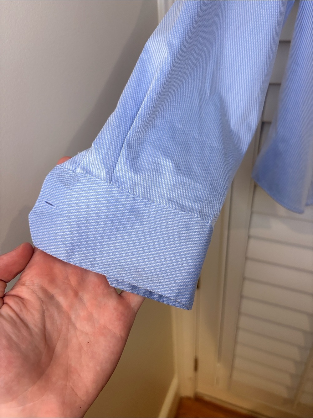 Investments Light Blue Striped Dress Shirt - Picture 5 of 7